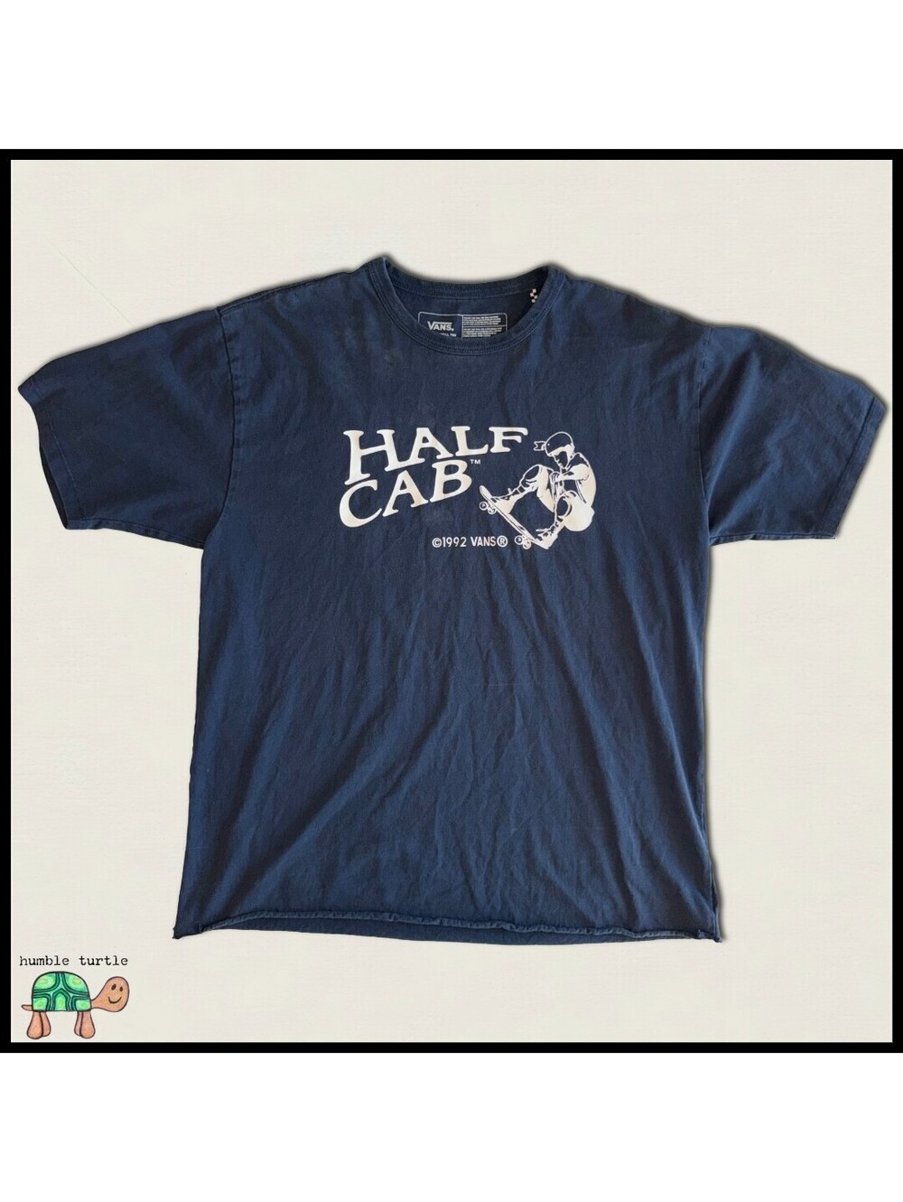 Vans 1992 Half Cab Skateboarding T-Shirt | Men's Large | Navy Blue | GUC